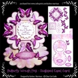 Butterfly Wreath - Pink - Scalloped Easel Card