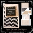 Glitzy Wedding Corner Fold Card with inside pocket for Vouchers or Money