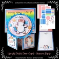 Unicorn Lets Party Dutch Door Vertical Fold Card