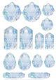 Journal or Gift Tags Set Water Colour Collage - Blue