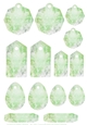 Journal or Gift Tags Set Water Colour Collage - Green