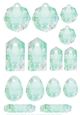 Journal or Gift Tags Set Water Colour Collage - Turquoise