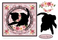 Roses and Black Cat Card Topper Series - Kitten At Play