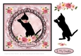 Roses and Black Cat Card Topper Series - Climbing Cat