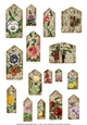 Vintage Script Tags with Blooms - 4