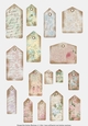 Vintage Script Tags with Blooms - 5