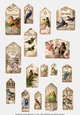 Vintage Script Tags with Birds - 1