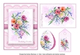 Floral Bouquet on Lace Card Topper - Design 1