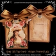 Giant Gift Tag Card - Vintage Framed lady