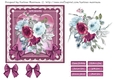 Blooms on Bordered Lace Card Topper - Design 11