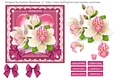 Blooms on Bordered Lace Card Topper - Design 14