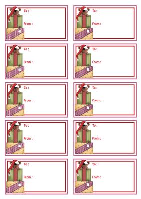 Santa Teddy Gift Tags