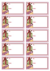 Santa Teddy Gift Tags