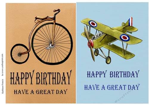 Penny Farthing and plane toppers