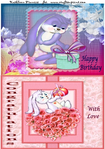 Birthday and Congratulations Bunny Toppers