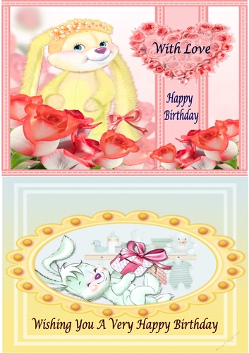 Birthday and Congratulations Bunny Toppers