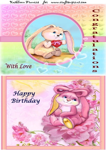 Birthday and Congratulations Bunny Toppers