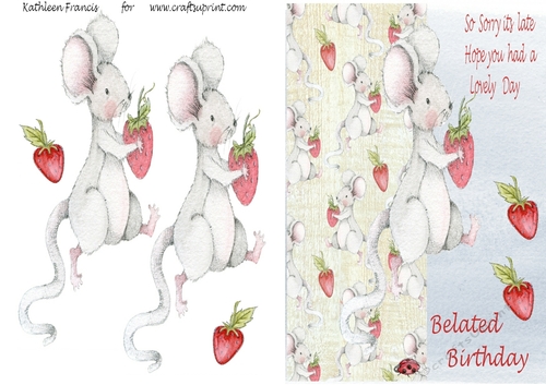 Mousey Stawberries Belated Birthday