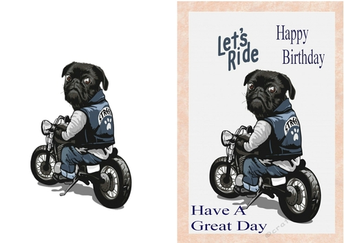Motorcycle Pug Birthday.