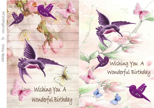 Butterflies, Birds and Flowers Birthday Toppers