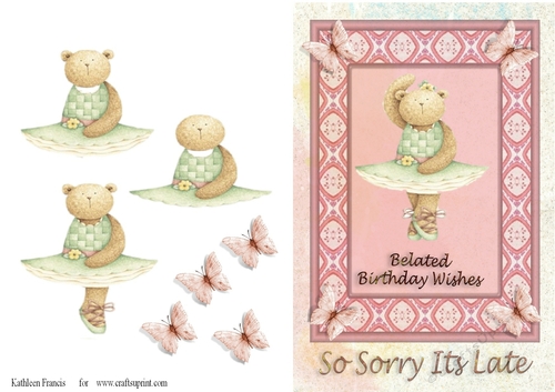 Ballerina Bear Belated Birthday 