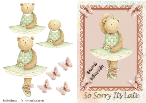 Ballerina Bear Belated Birthday 