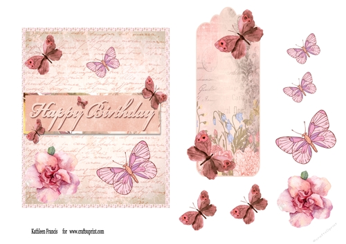 Pink  Birthday & Bookmark