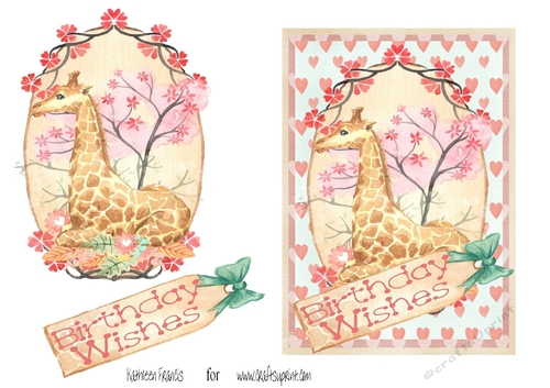 Sitting Pretty Giraffe with Birthday Wishes,
