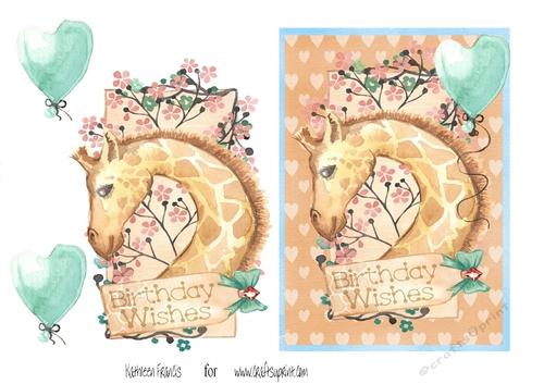  Giraffe with Birthday Wishes,