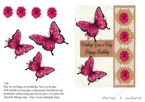 Butterflies and flowers. Birthday