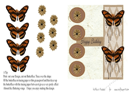 Butterflies and flowers. Birthday