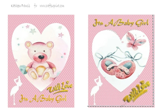 Baby Girl Card Toppers
