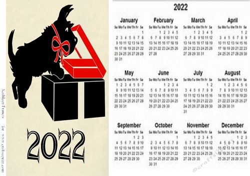 2022  Calender Scottie Dog.