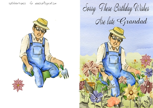Happy Gardener  Belated Birthday for Grandad