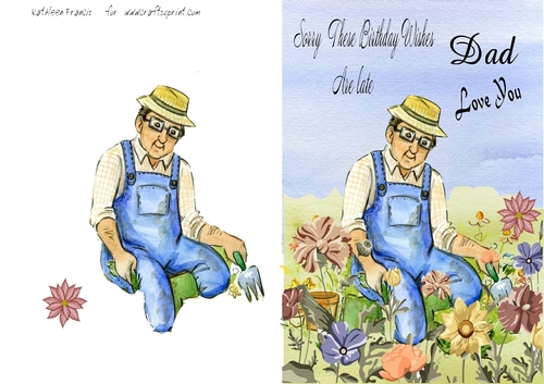 Happy Gardener  Belated Birthday for Dad