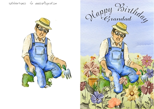 Happy Gardener  Happy Birthday for  Grandad