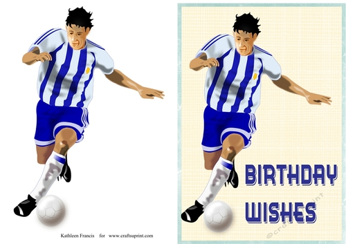 Football Birthday Wishes blue and white
