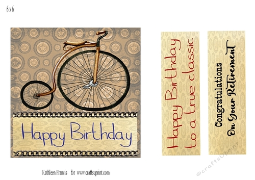 6x6  Birthday  Enthusiast Penny farthing