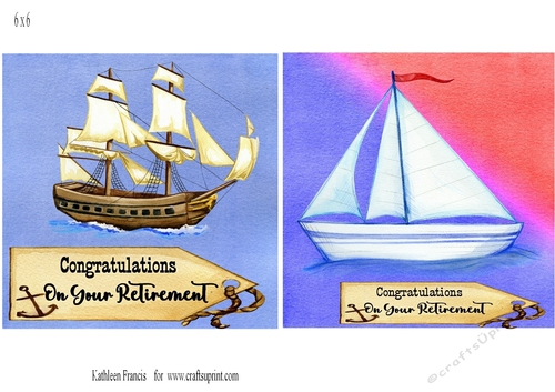 6x6 Congratulations.  Retirement card Toppers