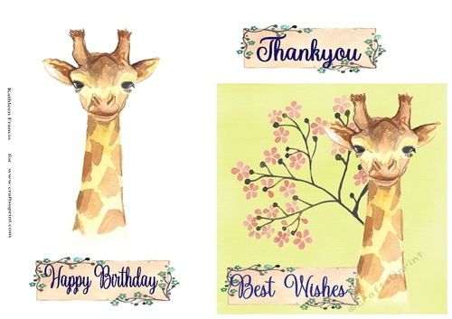6x6 Giraffe Best Wishes, Birthday & Thankyou