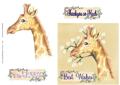 6x6 Giraffe Best Wishes, Birthday & Thankyou