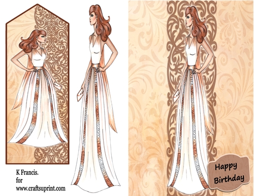 Elegant Lady Birthday with Bookmark