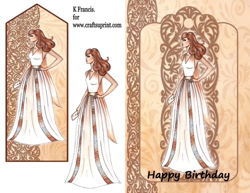 Elegant Lady Birthday and Bookmark