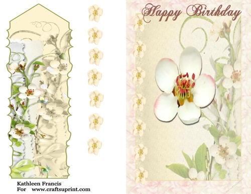 Floral Birthday and Bookmark