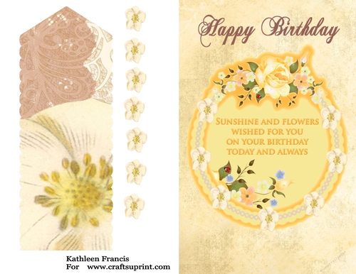 Floral Birthday and Bookmark
