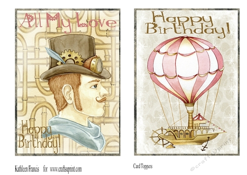 Steam Punk Birthday Toppers