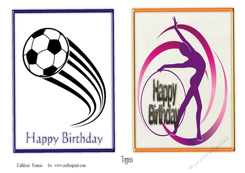  Birthday  Toppers, Gymnastics and Football Blue.