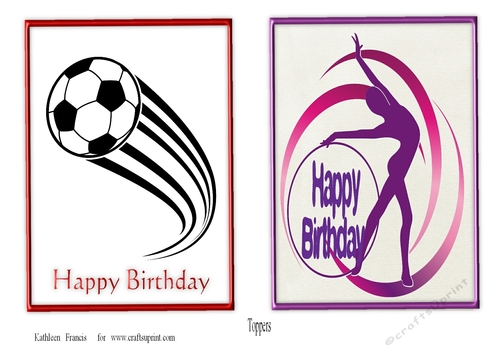  Birthday  Toppers, Gymnastics and Football Red.