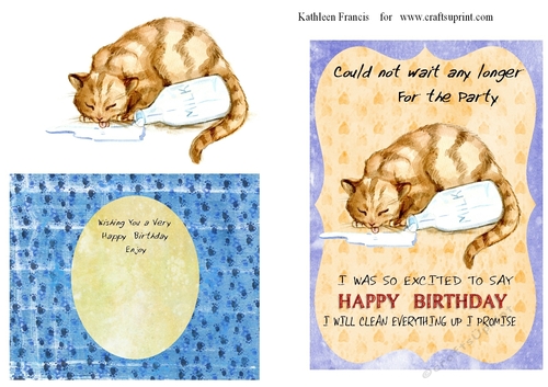 Could not wait  Puss in Blue Birthday