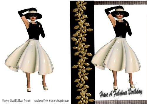 Black, white and gold lady